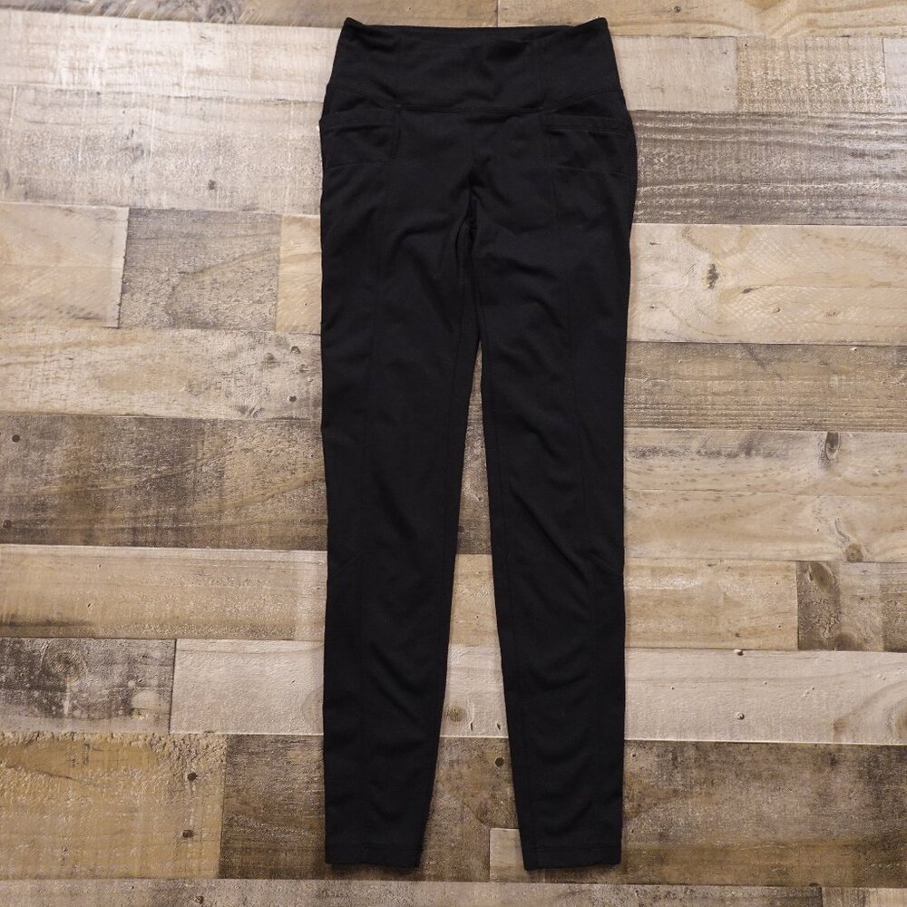 Athleta tech stretch metro leggings women's small black mid rise